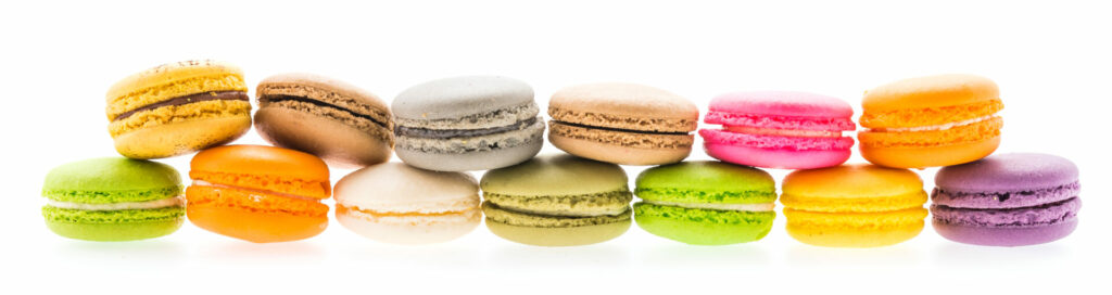 Macaroons isolated on white